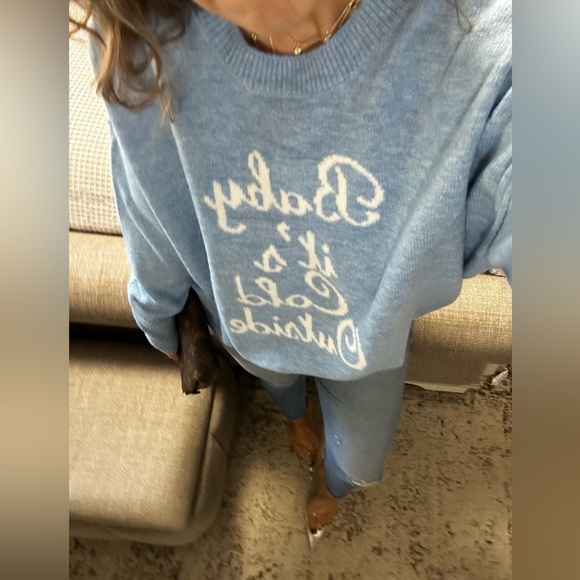 New💙 Baby It’s Cold Outside Sweater - Picture 4 of 6